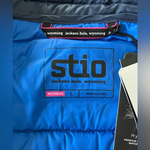 Stio NWT Pinion Mountain Shadow Down Packable Full Zip Womens L